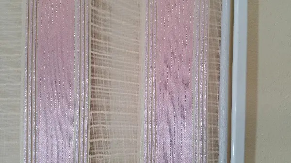 Yatak Odası - Pembe Plise Simli Zebra Perde- Pembe-gri Simli-ekru