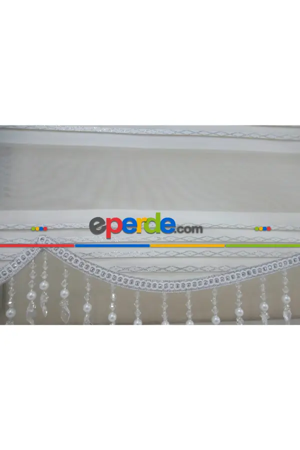 Brillant Boncuklu Zebra Perde Pliseli 100x200