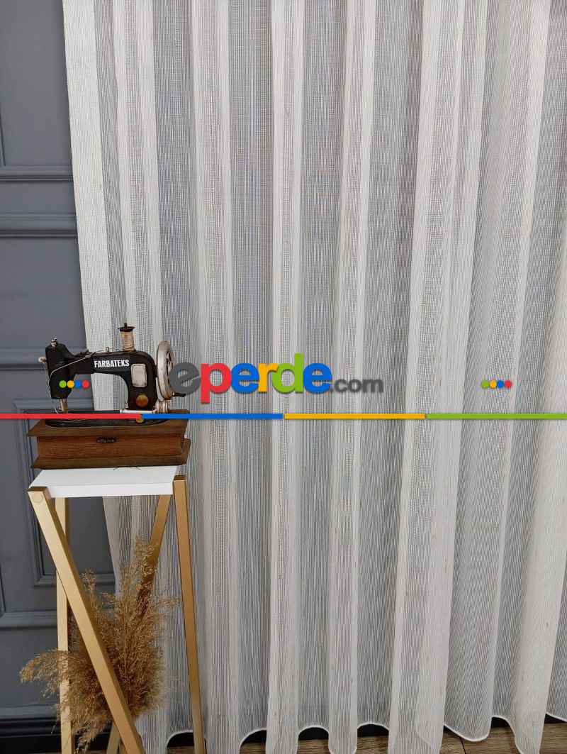 Keten Altın Gold Varak Simli Daho Tül Perde