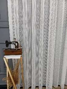 Salon - Keten Altın Gold Varak Simli Daho Tül Perde