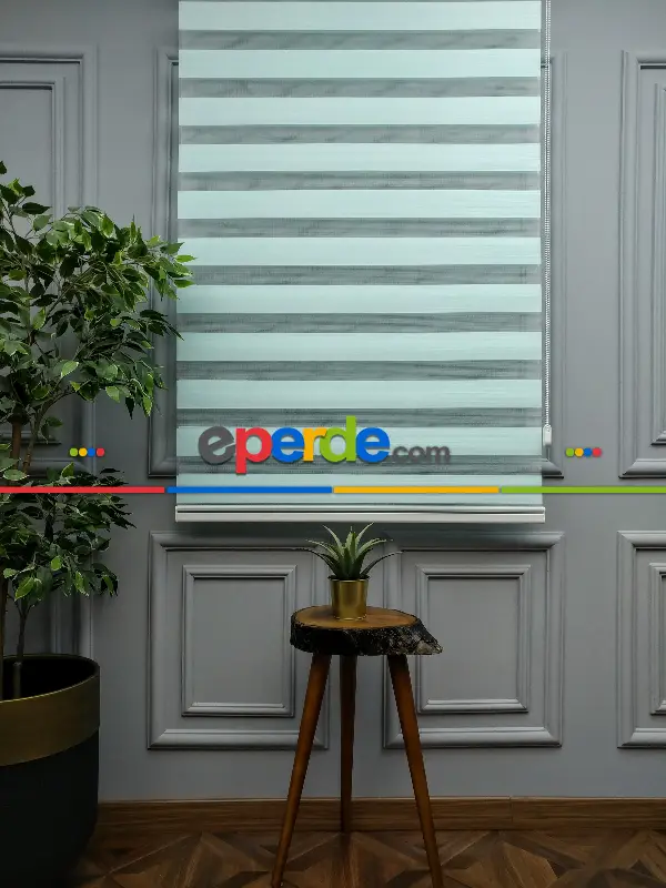 2025 Sezonu - Düz Bambu Zebra - Bambu Zebra Perde- Turkuaz