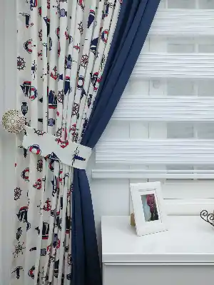 Denizci - Çapalı Desenli Kumaş - Metre İle Satış - Dikişsiz Kumaş (sadece Desenli Kısım) Çok Amaçlı Kumaş- Lacivert-mavi-kırmızı