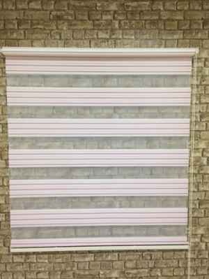 Pembe Krem Piliseli Zebra Perde- Çok Renkli 3