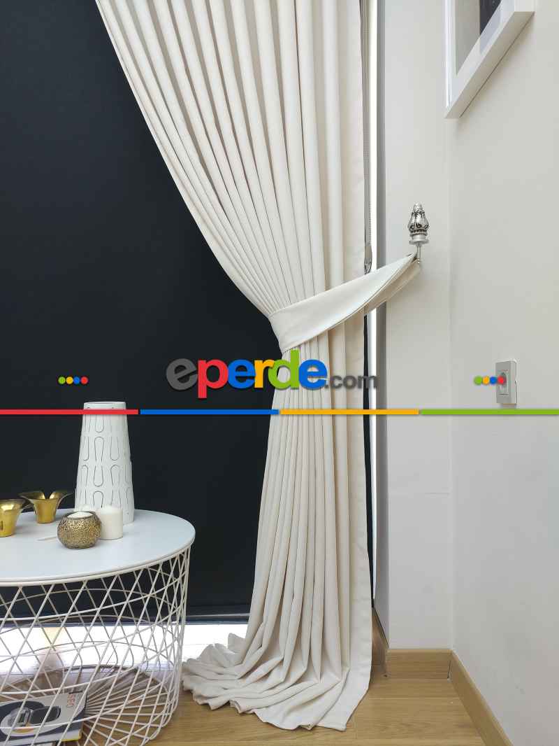 Beyaz Dökümlü Fon Perde