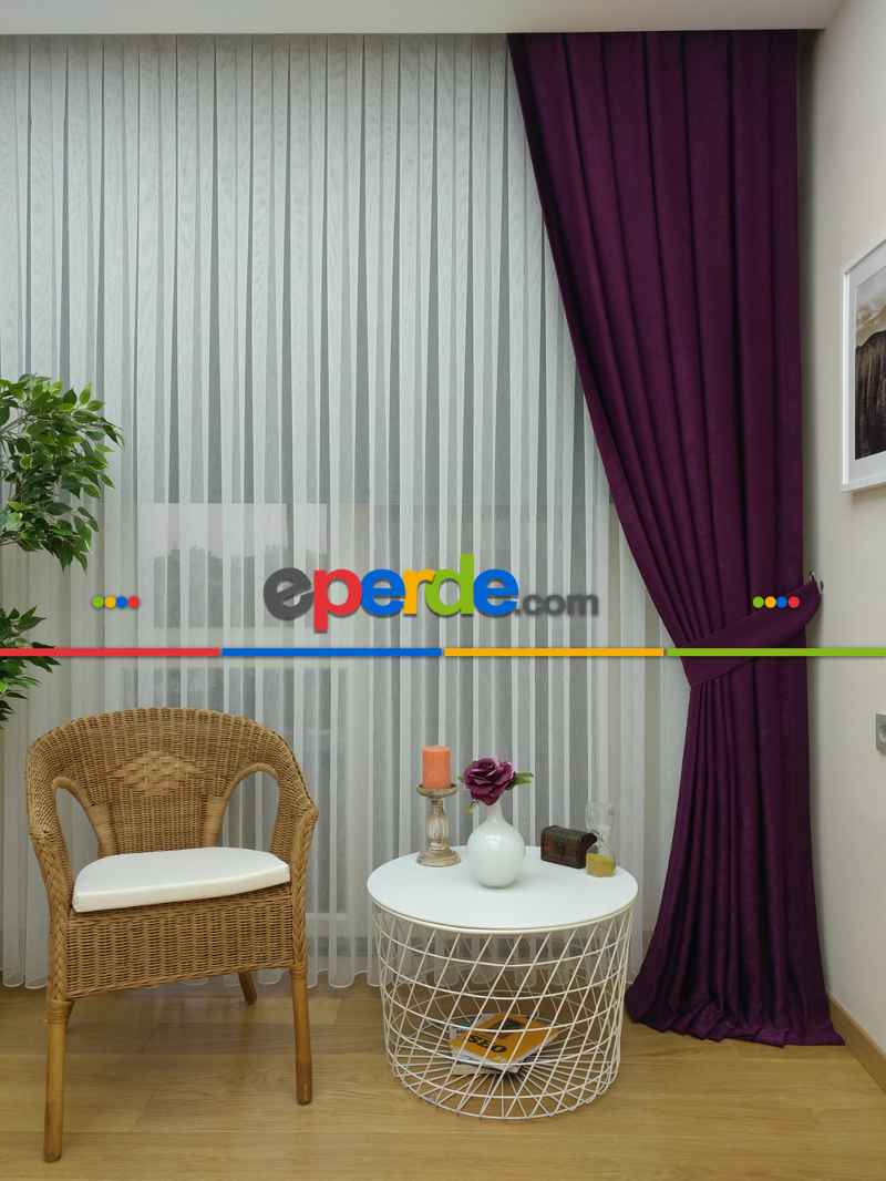 Soft Vişne Rengi Fon Perde Geniş En (285)- Vişne