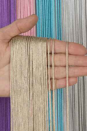 Kalın Zincir Serisi İp Perde Bej- Bej