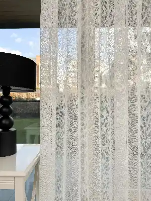 Fransız Dantel Örme Tül Perde, Desenli Ütü İstemeyen Tül
