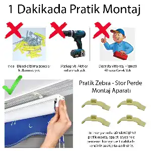 Çocuk Odası - Renkli Keman Baskılı Zebra Perde