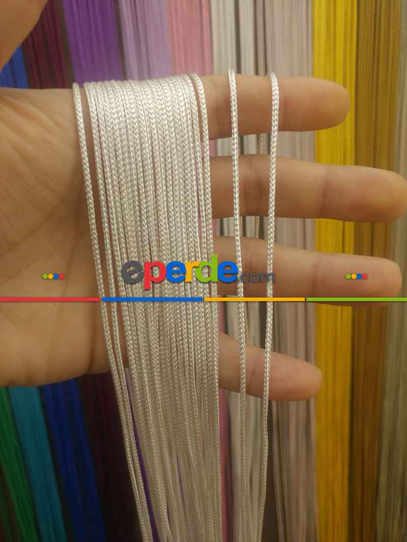 Kalın Zincir Serisi İp Perde (beyaz, Krem, Gri, Kırmızı, Bordo, Siyah, Mavi, Pembe, Sarı)- Krem