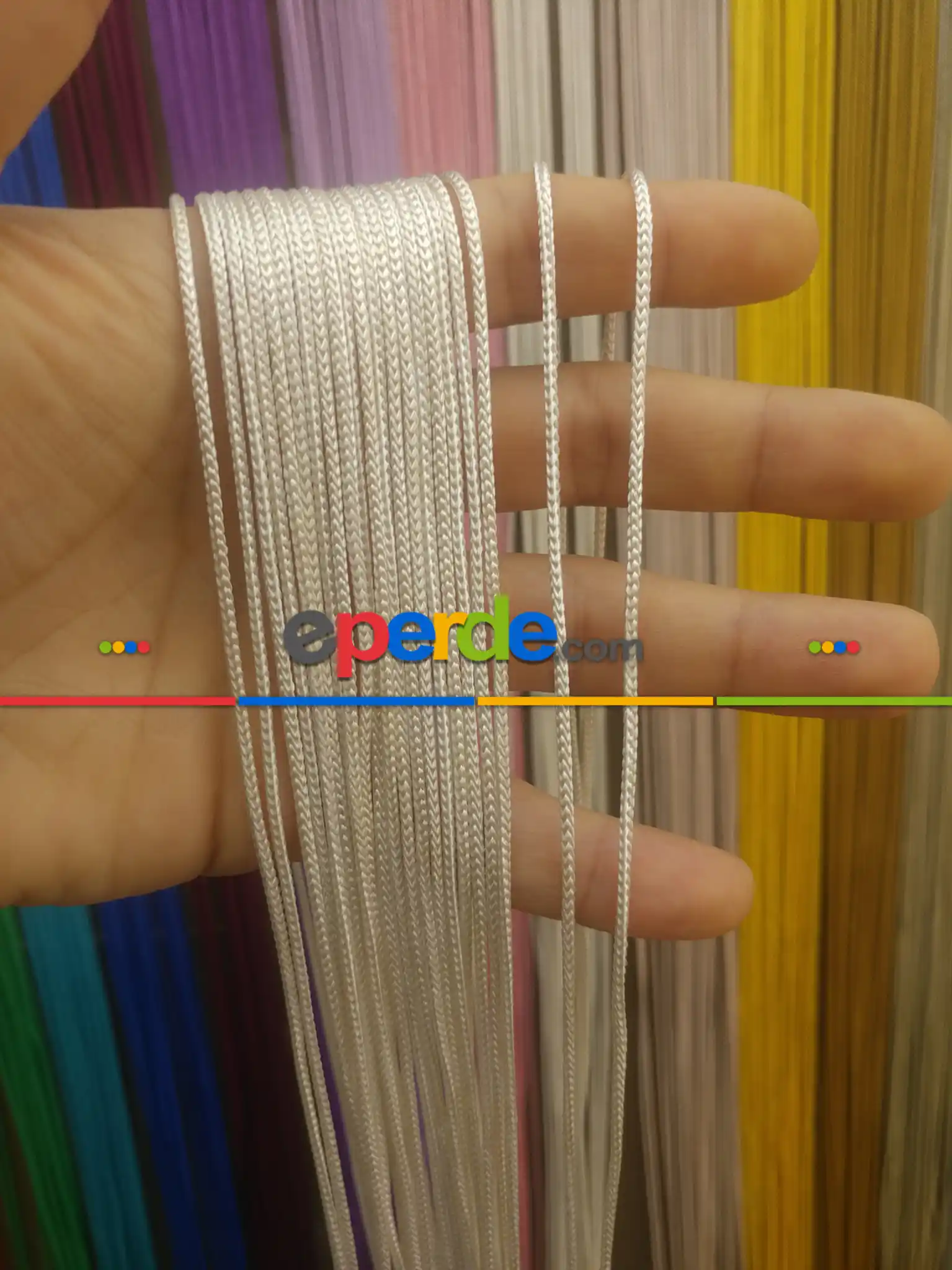 Kalın Zincir Serisi İp Perde (beyaz, Krem, Gri, Kırmızı, Bordo, Siyah, Mavi, Pembe, Sarı)- Krem