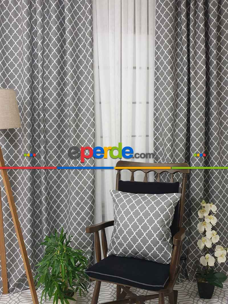 Ottoman Desenli Fon Perde Evm1926 Kumaşı Kalındır Duck Bezi Değildir