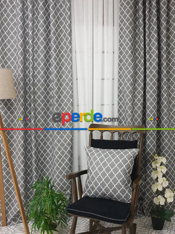 Ottoman Desenli Fon Perde Evm1926 Kumaşı Kalındır Duck Bezi Değildir