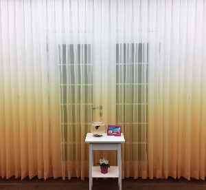 Turuncu Sarı Ekru Degrade Geçişli Düz Tül Perde- Sarı-turuncu-ekru