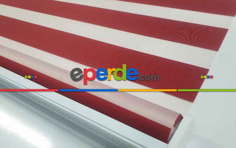 Brillant Kırmızı Zebra Perde- Kırmızı