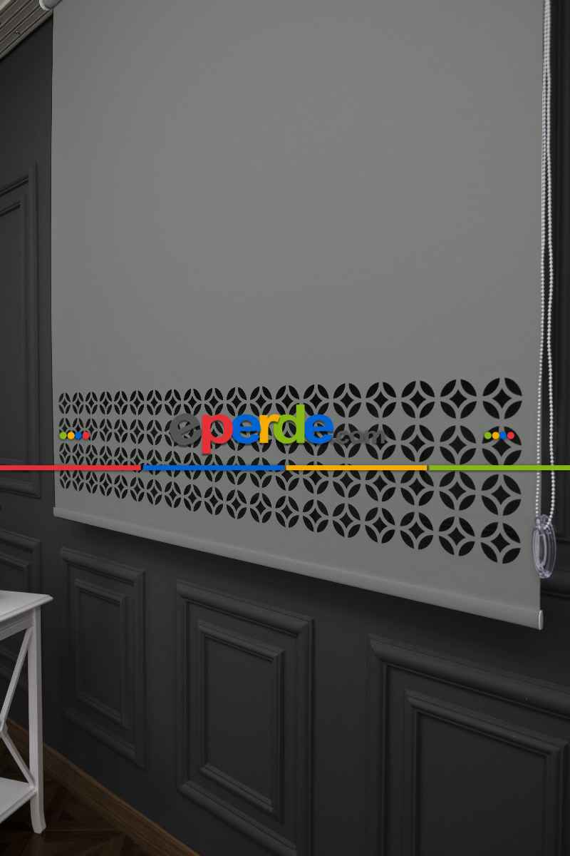 Açık Gri Renk Lazer Kesim Mat Stor Perde (ister Düz - İster Lazer Kesimli Satın Alın)