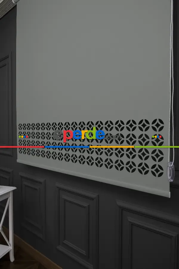 Salon Stor - Açık Gri Renk Lazer Kesim Mat Stor Perde (ister Düz - İster Lazer Kesimli Satın Alın)