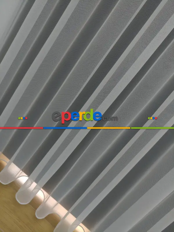 Salon Naturel Zemin Düz Tül Perde - Ekru Renk Kırık Beyaz- Ekru