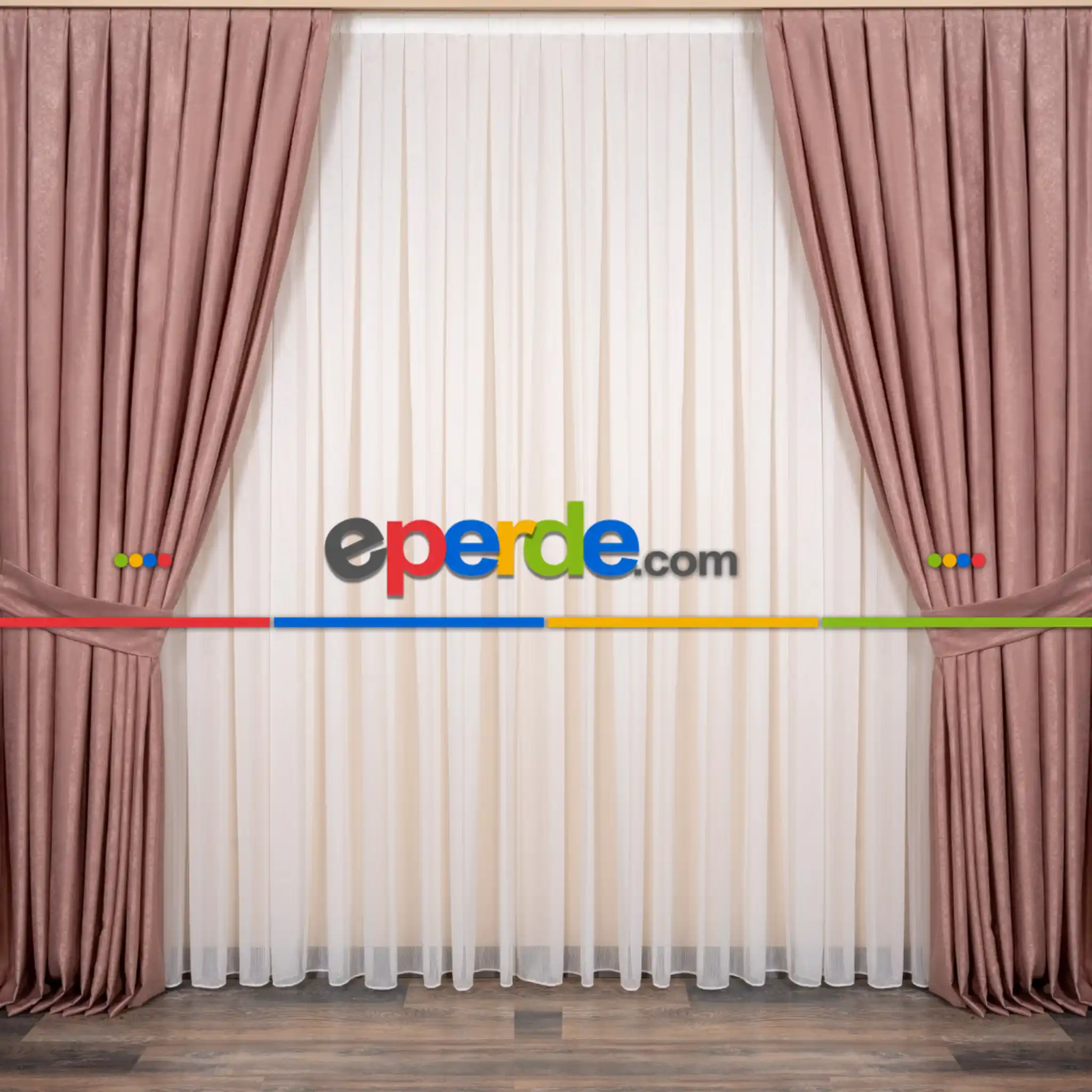 Salon Soft Fon Perde Gül Kurusu- Gül Kurusu