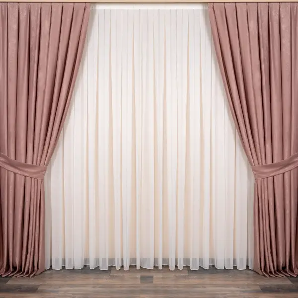 Salon Soft Fon Perde Gül Kurusu- Gül Kurusu