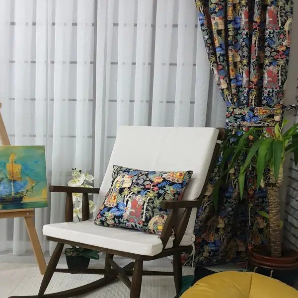 Popart Desenli Fon Perde Evmpopart4 Kumaşı Kalındır Duck Bezi Değildir- Çok Renkli 2