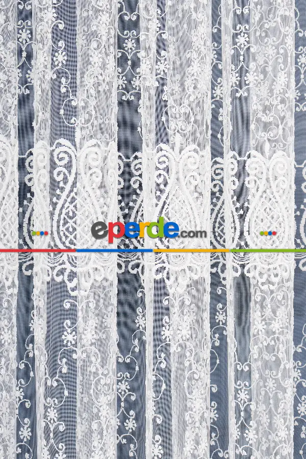 Salon Tül Modelleri - Elit Brode İşlemeli Tül Perde Özel Seri 108