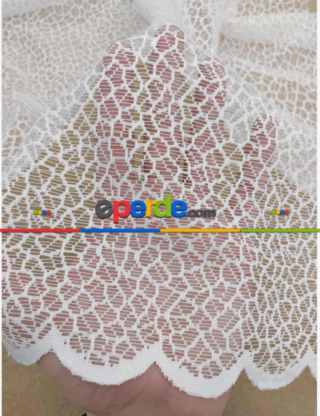 Petek Örme Tül - Fransız Danteli- Ekru