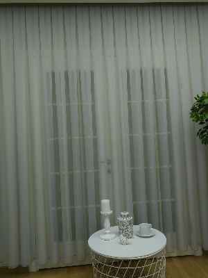 Mutfak - Açık Gri Tergal Vual Düz Tül Perde Elit Ürün