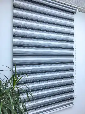 Zebra Perde -renk Geçişli Bambu Zebra Perde- Siyah-beyaz
