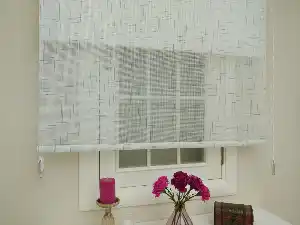 Keten Tül Stor Wicker - Çiftli Sistem Tül Stor Perde (wicker)- Petrol Mavisi-turkuaz Yeşili Ara Renk
