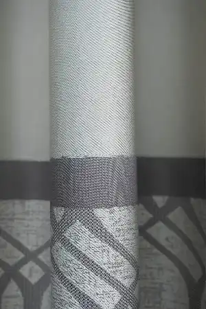 Modern Pano Fon Perde Bantlı Çift Renk - 503- Gri-füme-antrasit-bej-taş Rengi