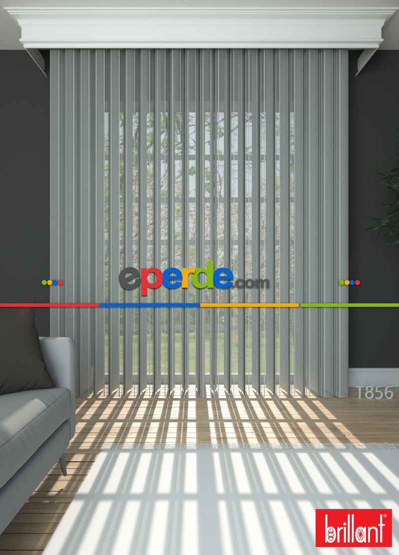 Brillant Akıllı Tül Perde Gri Renkli Tül Dikey Zebra Perde Düz 1. Kalite