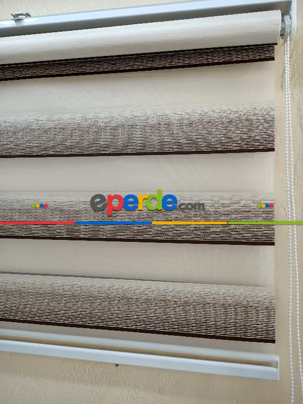 Mutfak - Elit Zebra Perde Renk Geçişli Kahve 806