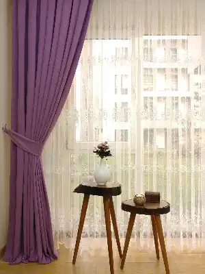 Lila Koyu - Düz Fon Perde ( En 150cm Dökümlü Fon Perde)- Lila Koyu Lila