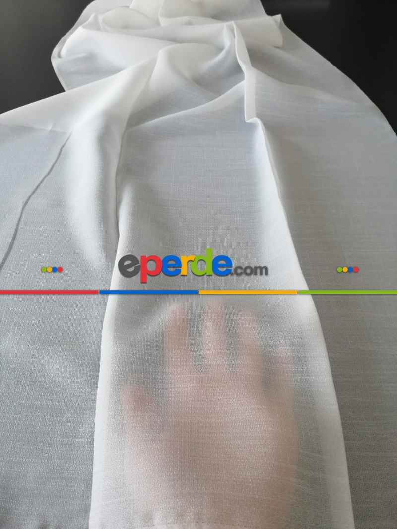 Oturma Odası - Anon Buzlu Zemin Tül Perde - Ekru