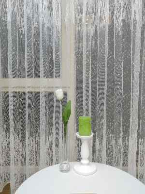 Mutfak Tül Perde Spor Desen - Ütü İstemez- Ekru