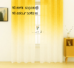 Gri Antasit Füme Üstden Renk Geçişli Tül Perde Sarı