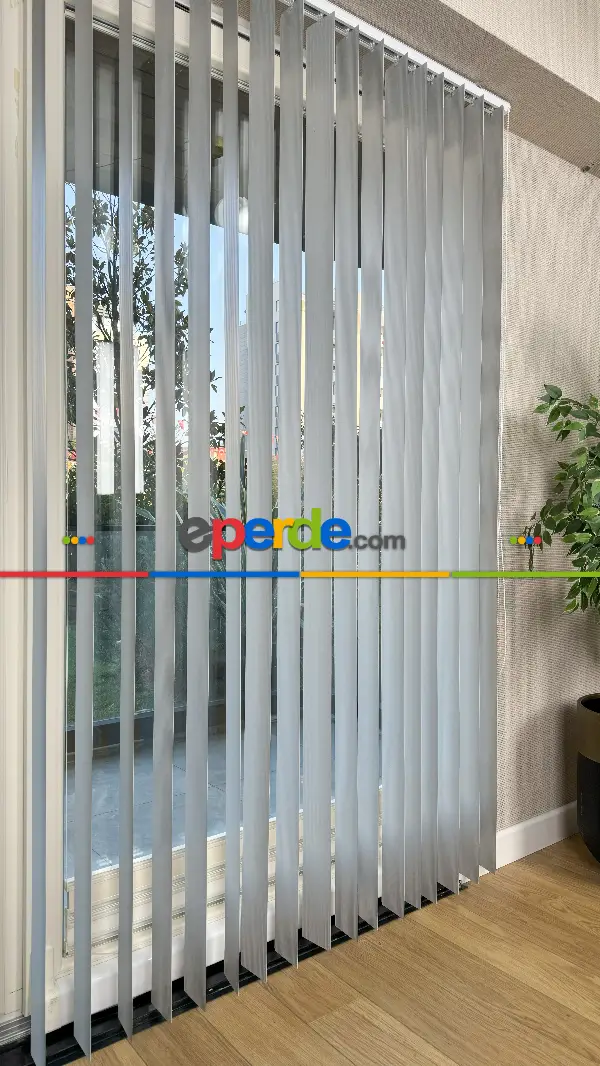Gri Çizgili Pvc Dikey Perde, Dikey Stor Perde