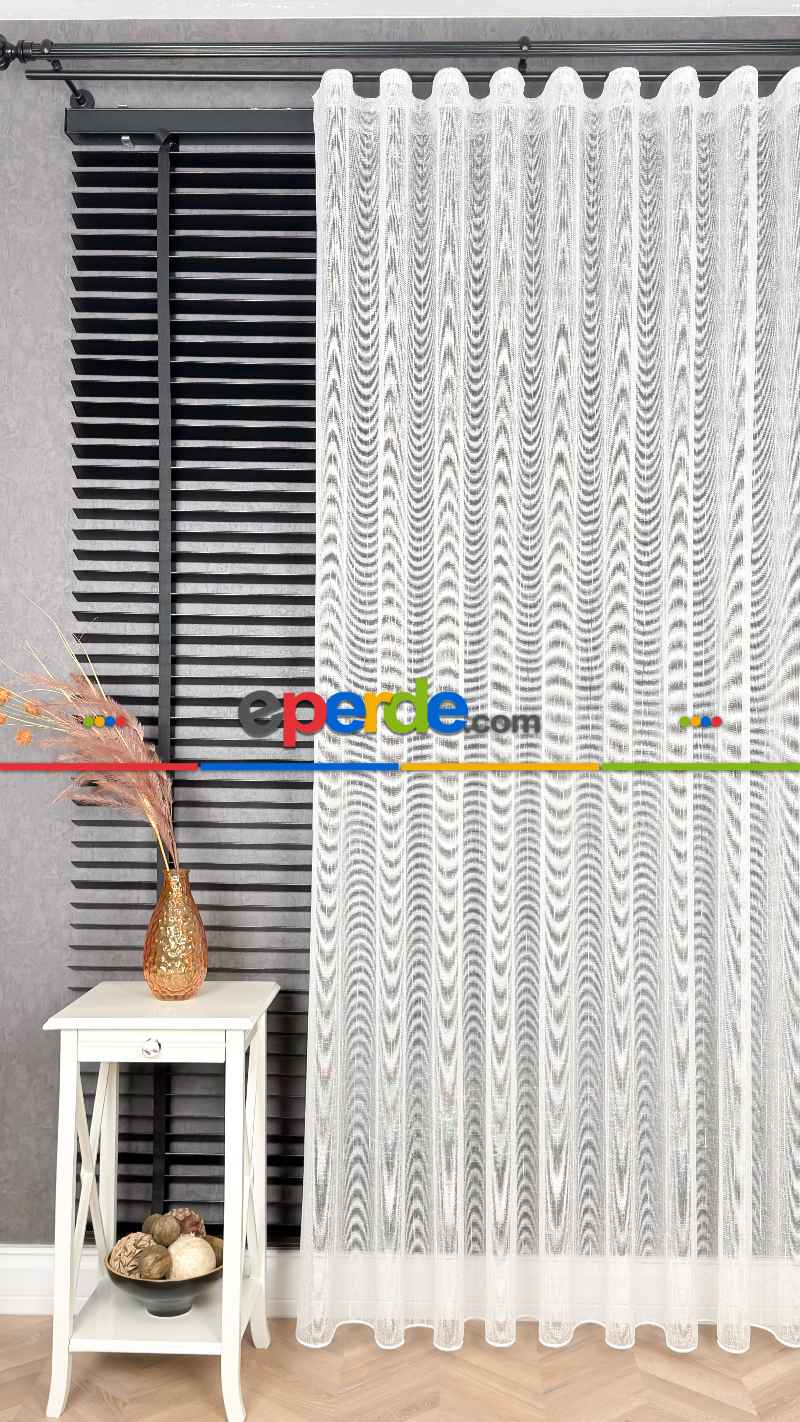 Mutfak - Natural Keten Tül Birinci Kalite İplikten Özel Üretilmiştir Ütü İstemez