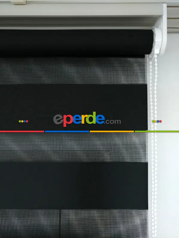 Zebra Perde - Düz Zebra Perde- Siyah