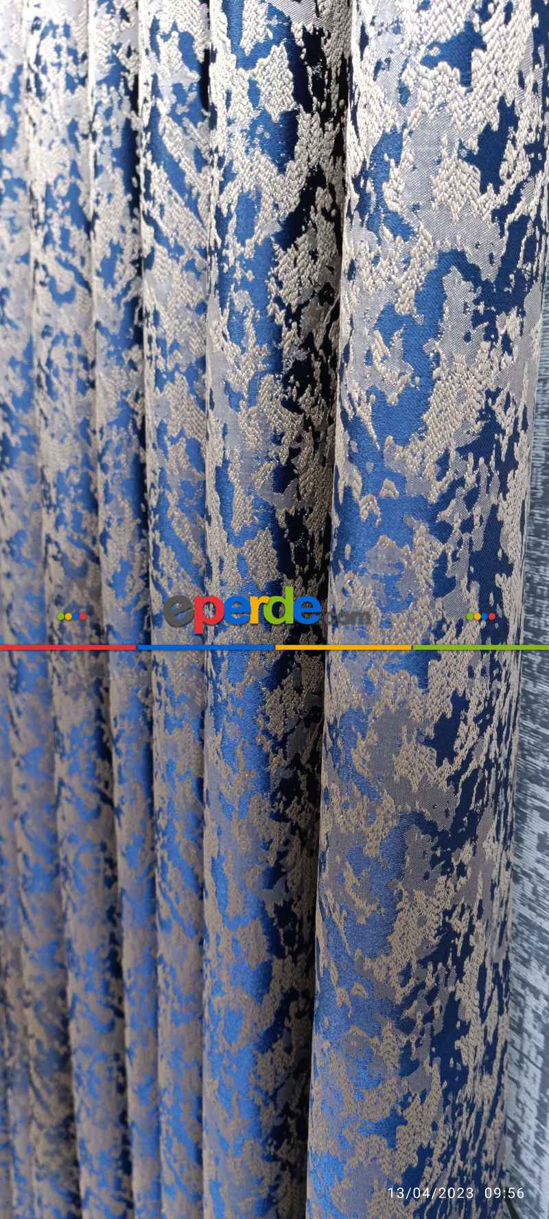 Yatak Odası - 2023 Elit Modern Desenli Fosforlu İplik Dokuma Fon Perde - 2