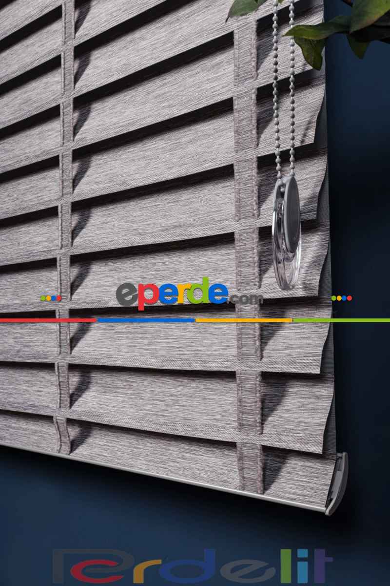 Gri 50mm Silüet Kumaş Jaluzi Perde