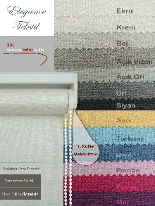 Oturma Odası - Yaldızlı Stor Perde - Panama Simli Seri - Kalın Dokulu 13 Farklı Renk- Siyah-mavi-gri-füme-antrasit-sarı-krem-bej-turkuaz-pembe-mor-fuşya-vizon Rengi-ekru-çok Renkli