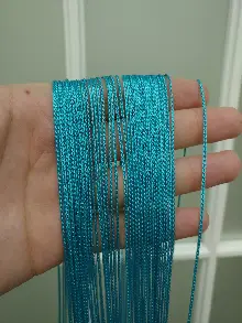 İnce Zincir Serisi İp Perde (beyaz, Krem, Gri, Kırmızı, Bordo, Siyah, Mavi, Pembe, Sarı)- Turkuaz