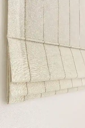 Salon - Naturel Vintage 0 Keten Tül Kahve Çizgili Bohem Katlamalı Perde