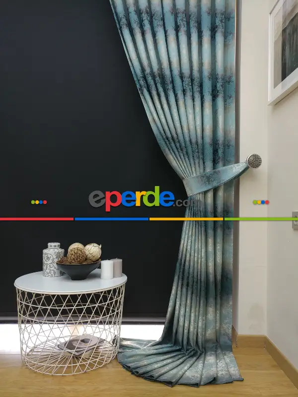 Salon Fon Perde- Turkuaz Yeşili Ara Renk