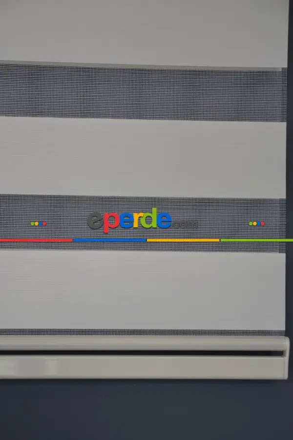 Halim Perdesan Ba-04 Krem Renk Etekli Veya Eteksiz Zebra Stor Perde