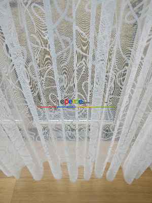 Fırsat Ürünü!! Hazır Ölçülü Spor Desen Fransız Dantel Modern Desenli Tül Perde