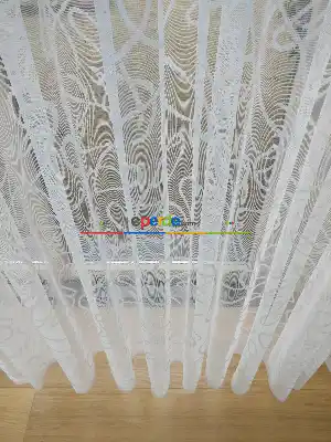 Fırsat Ürünü!! Hazır Ölçülü Spor Desen Fransız Dantel Modern Desenli Tül Perde