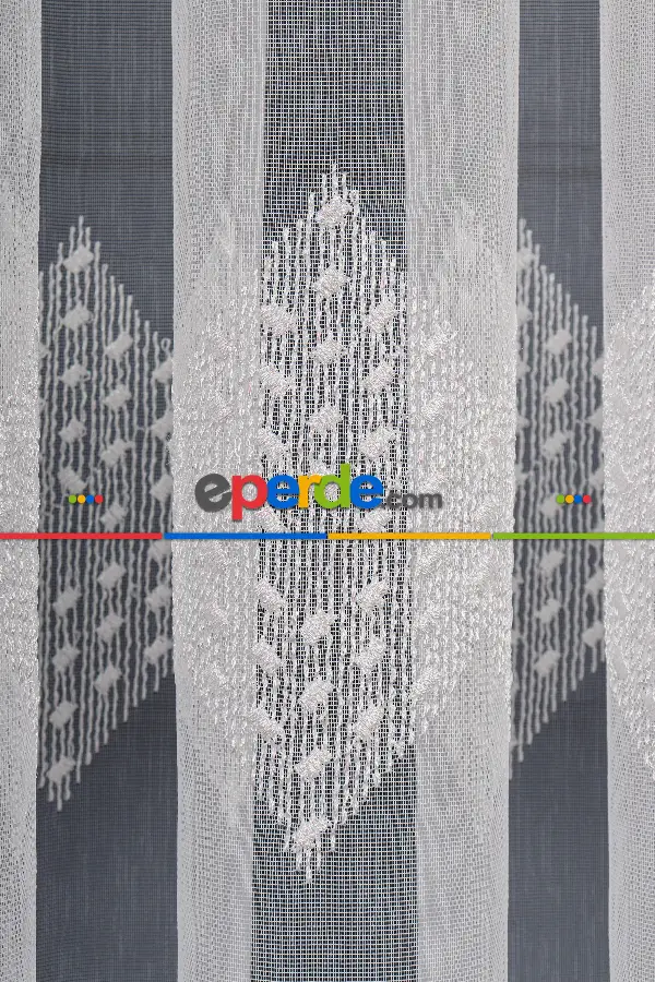 Yaprak Tt Zemin Brode Nakış İşlemeli Tül Perde