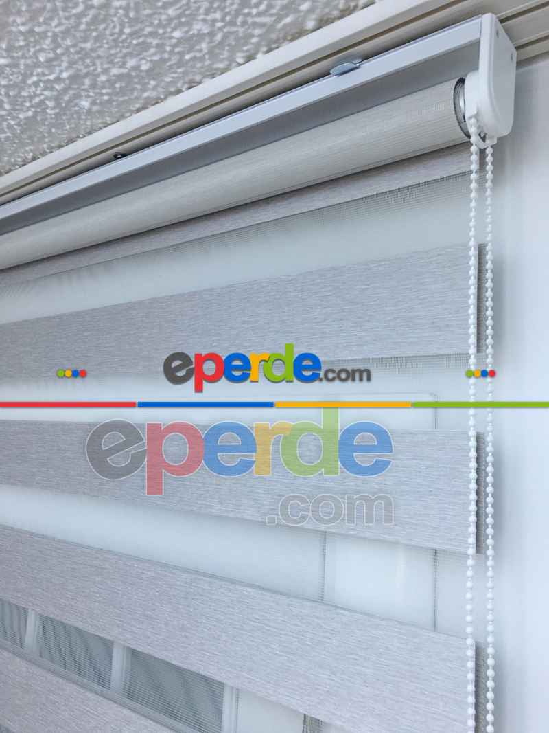 Genç Odası - New Gri Düz Bambu Zebra Perde- Gri-füme-antrasit